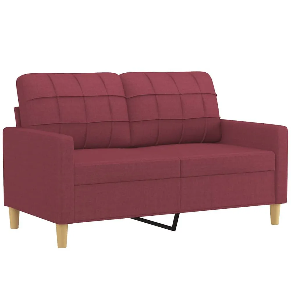 3 pcs conjunto de sofás com almofadas tecido vermelho-tinto para Interior de Autocaravana