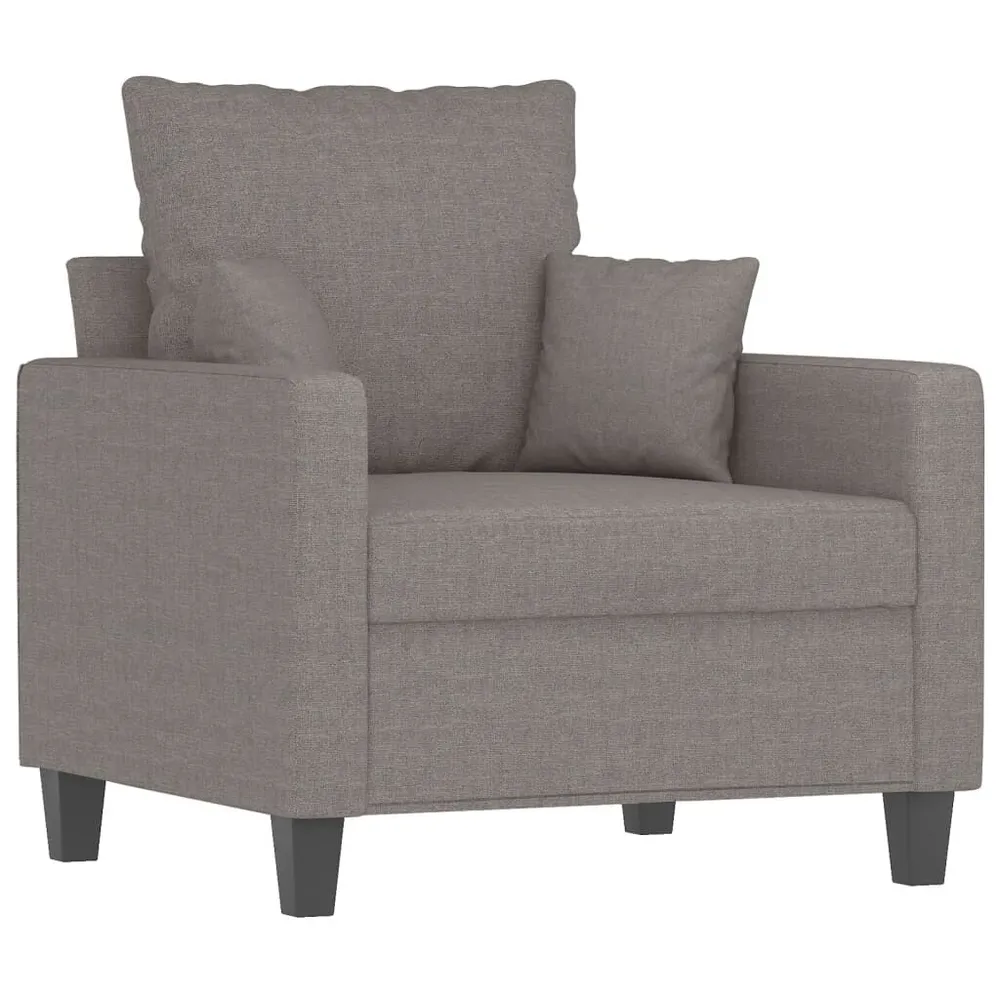 3 pcs conjunto de sofás com almofadas tecido cinza-acastanhado - Compatibilidade Garantida