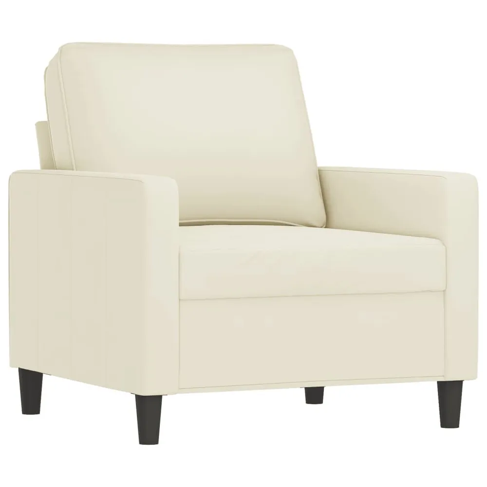 3 pcs conjunto de sofás com almofadas veludo cor creme com Fita Autocolante