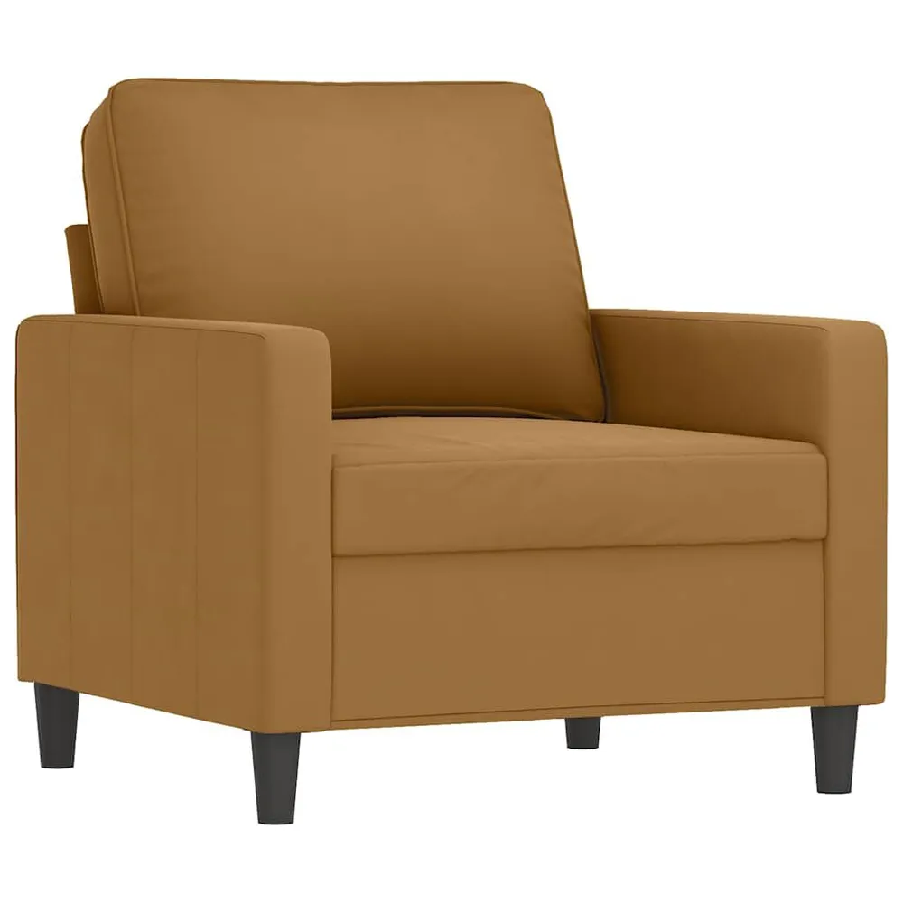 3 pcs conjunto de sofás com almofadas veludo castanho com Dimensões Ajustáveis