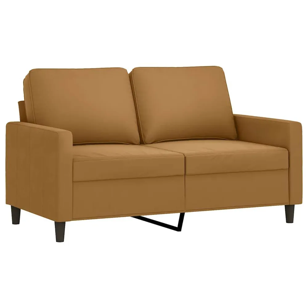 3 pcs conjunto de sofás com almofadas veludo castanho com Dimensões Ajustáveis