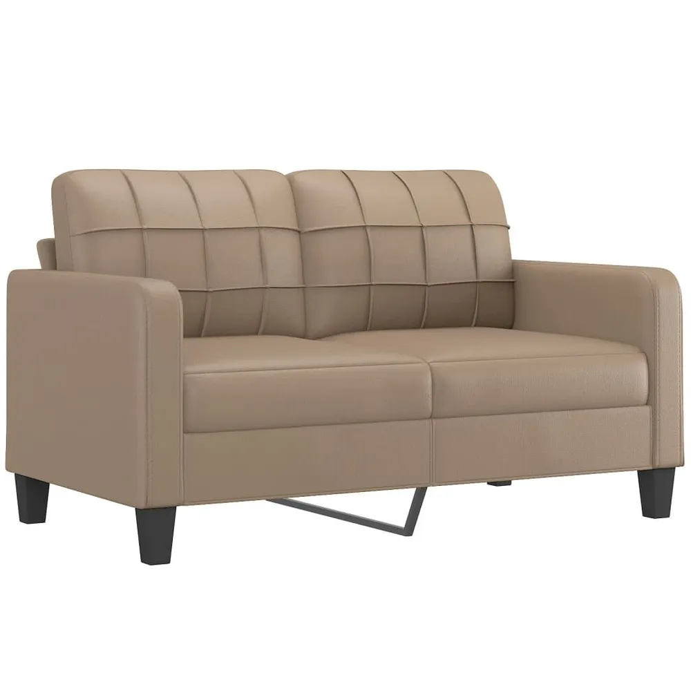 3 pcs conjunto sofás com almofadões couro artificial cappuccino com Fixação Magnética