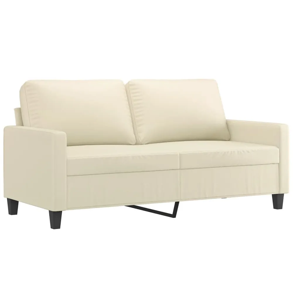 3 pcs conjunto sofás com almofadões couro artificial cor creme para Organização