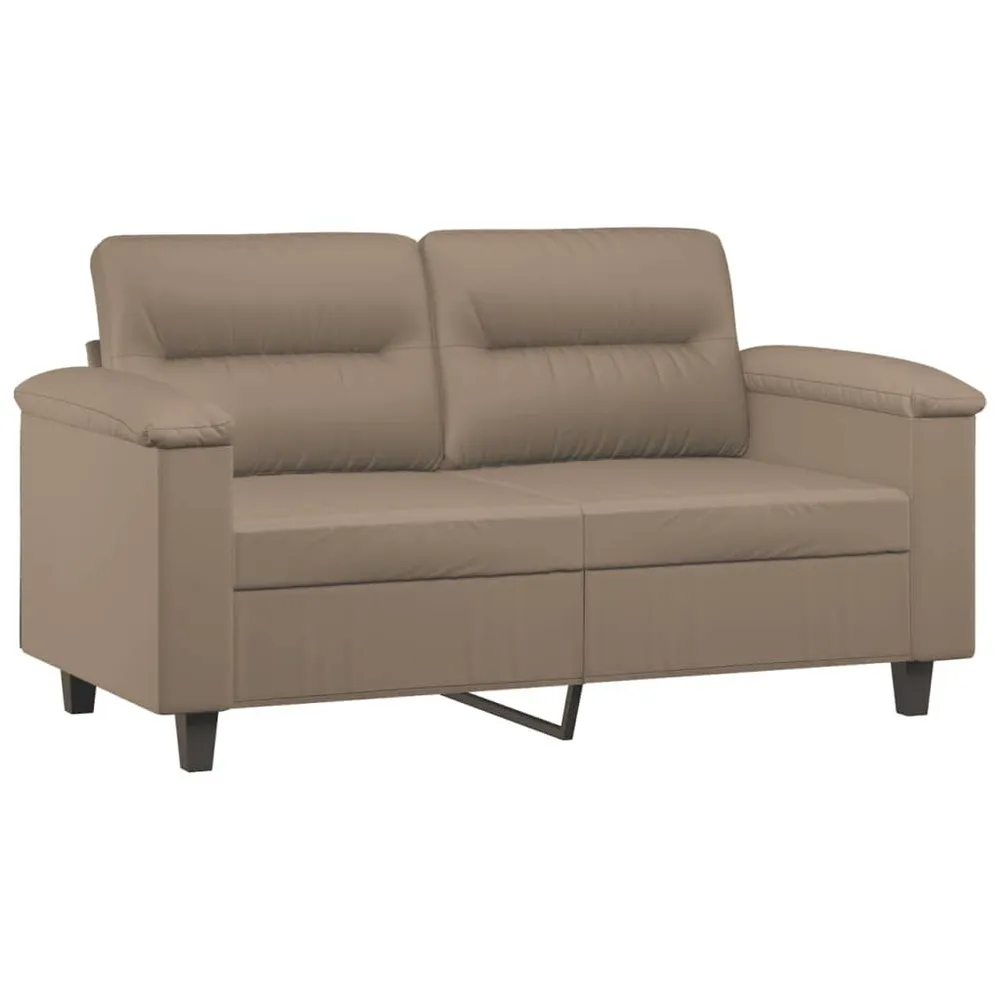 2 pcs conjunto sofás com almofadões couro artif. cor cappuccino com Dimensões Ajustáveis