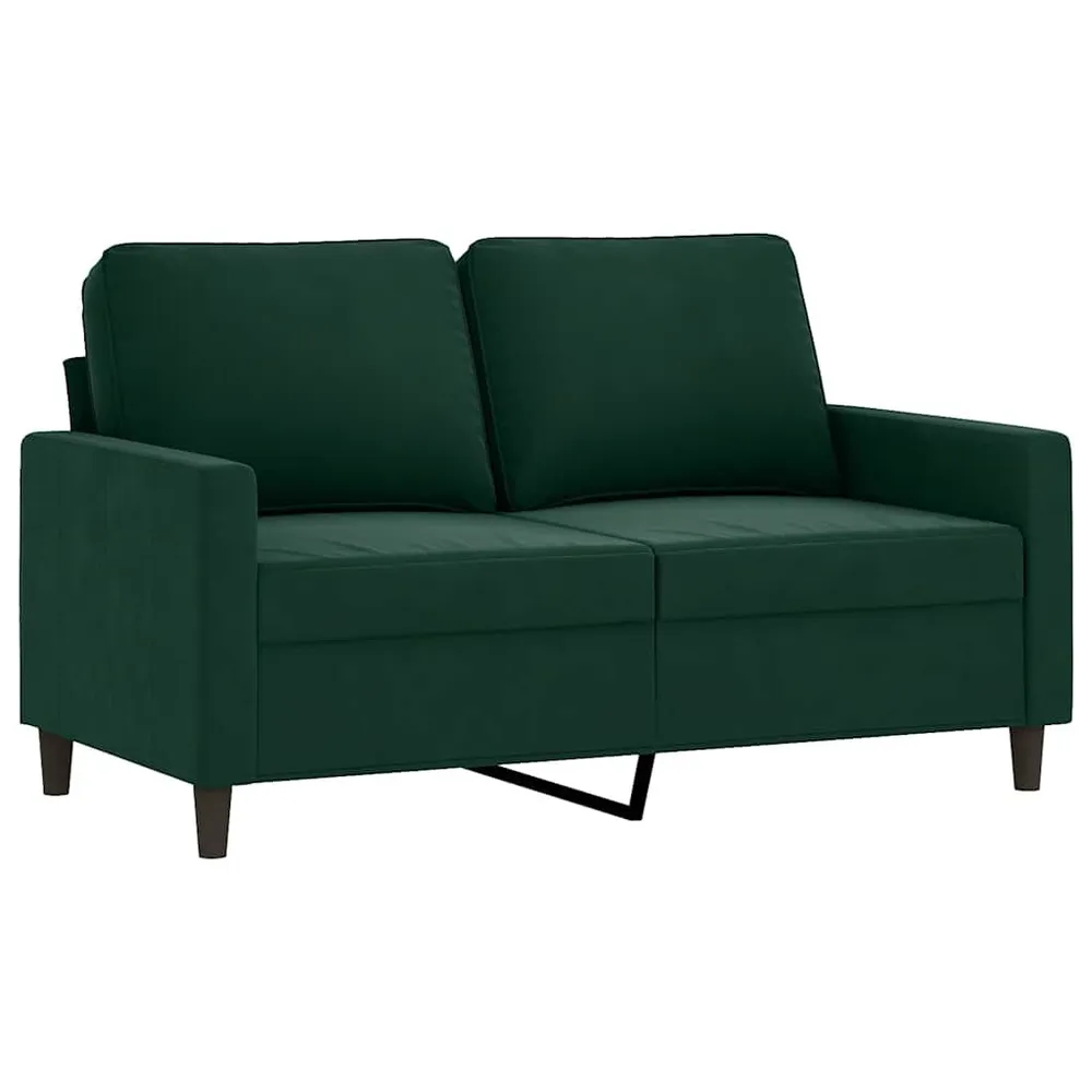 3 pcs conjunto de sofás com almofadões veludo verde-escuro | Fácil Limpeza |