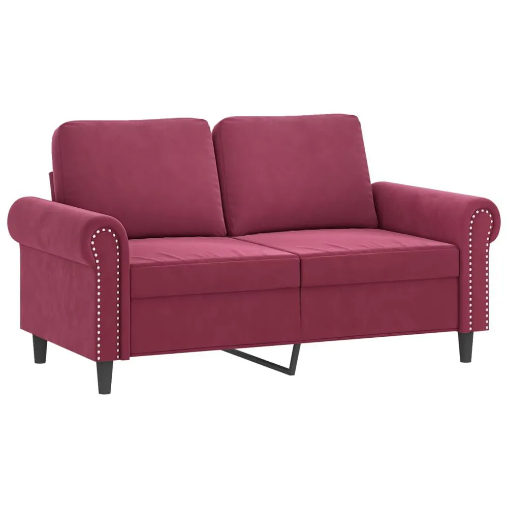 3 pcs conjunto de sofás com almofadões veludo vermelho tinto com 6 Ganchos Incluídos