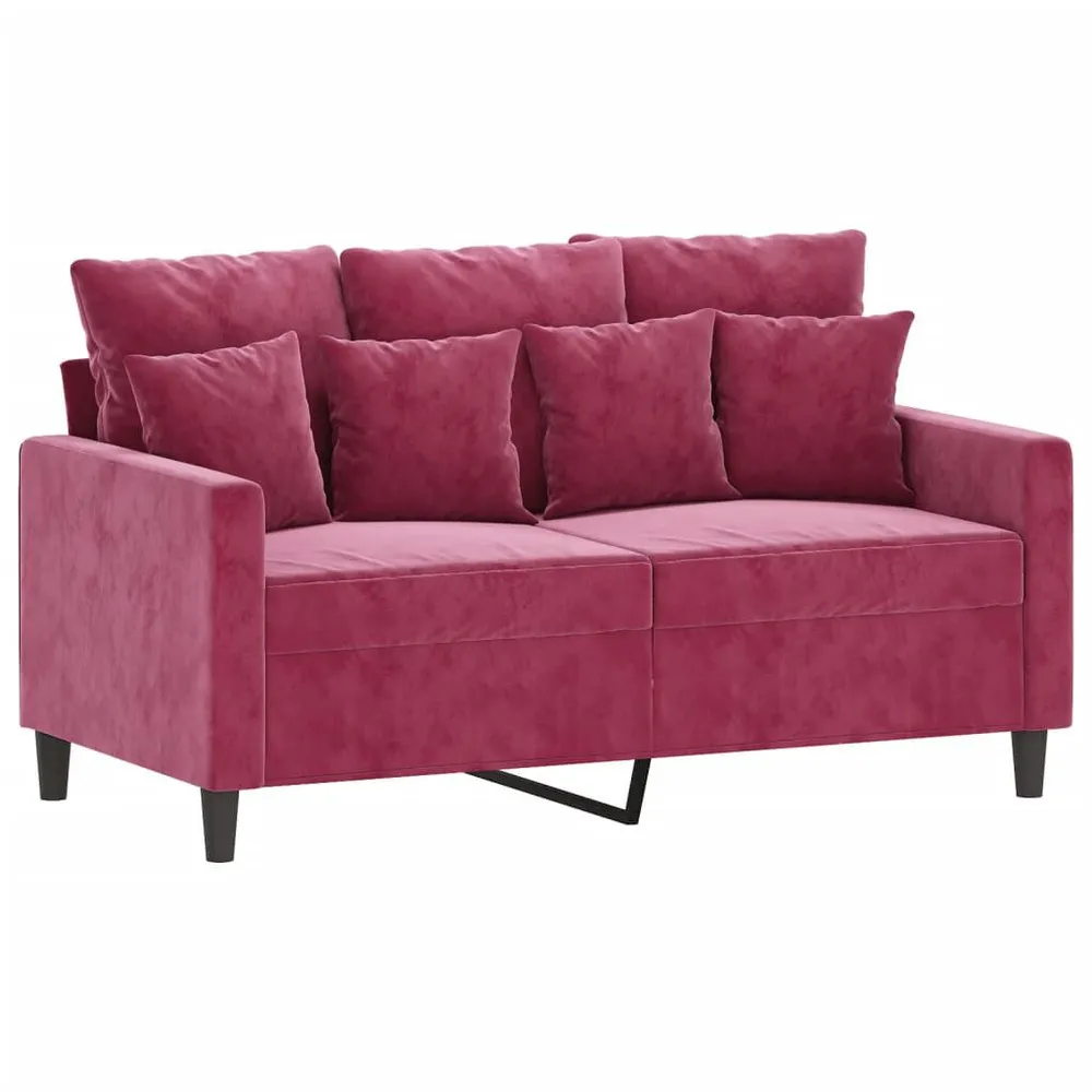 3 pcs conjunto de sofás com almofadões veludo vermelho tinto para Organização