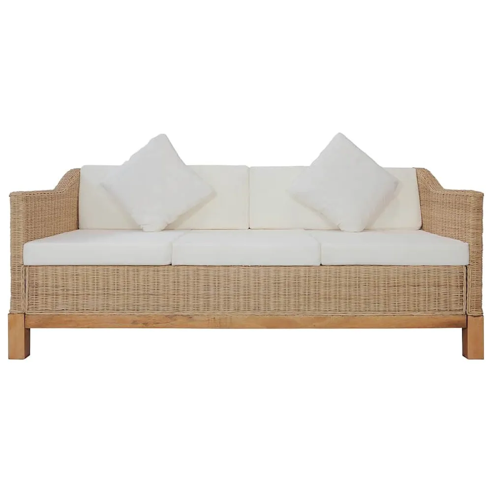 2 pcs conjunto de sofás com almofadões vime integral