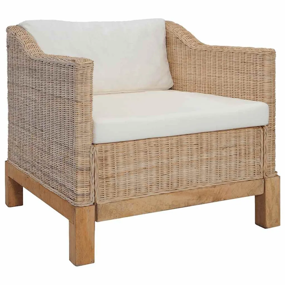 2 pcs conjunto de sofás com almofadões vime integral