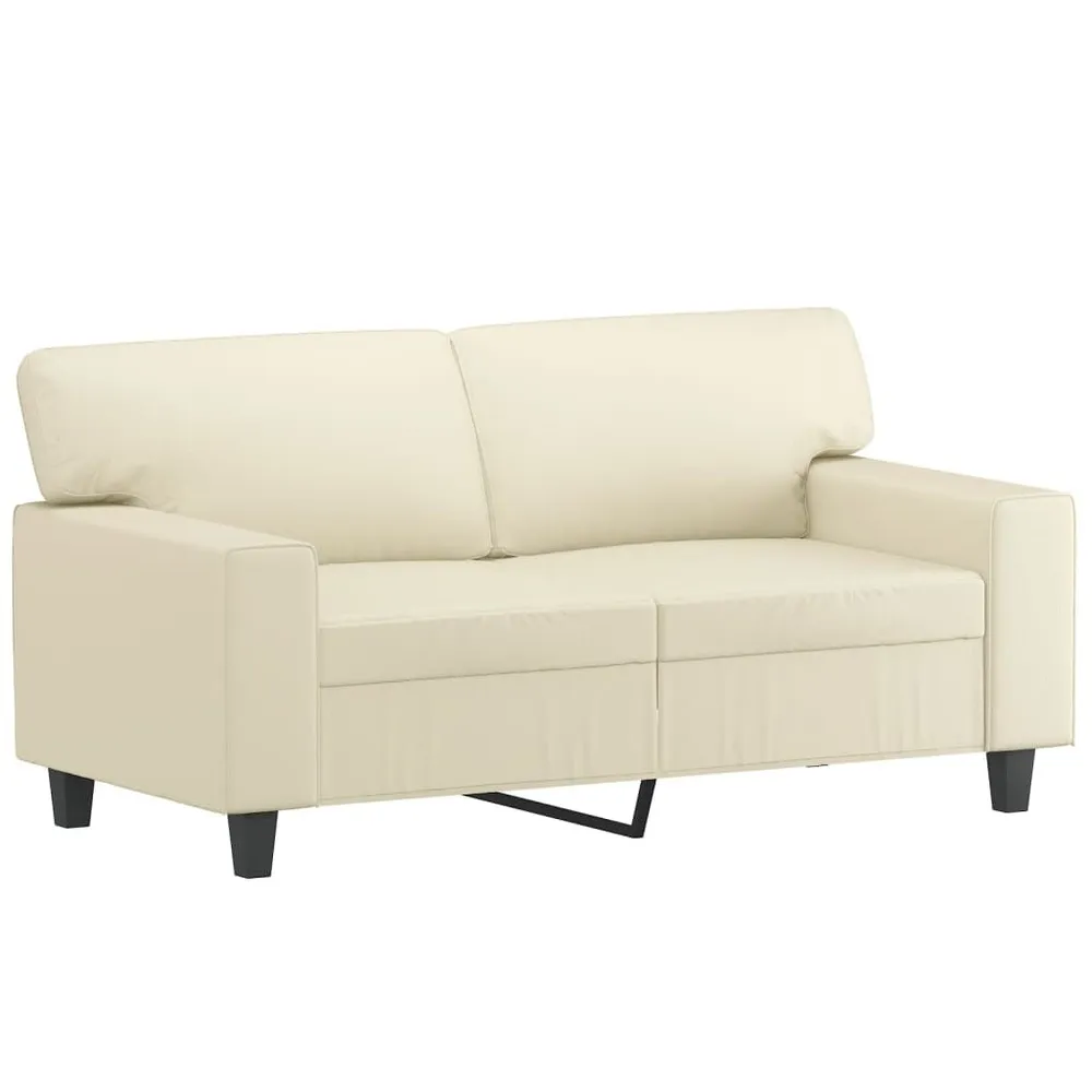 3 pcs conjunto de sofás couro artificial cor creme em Cinza Carvão