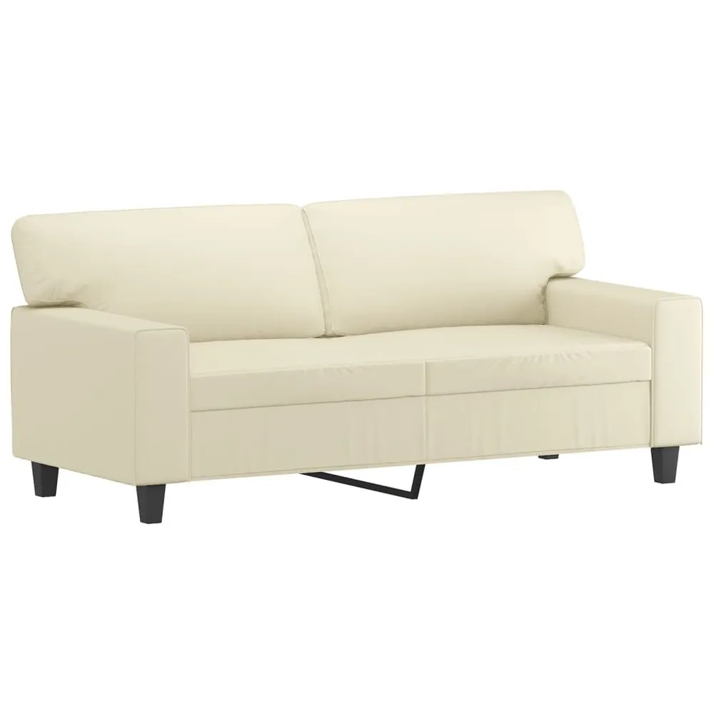3 pcs conjunto de sofás couro artificial cor creme em Cinza Carvão