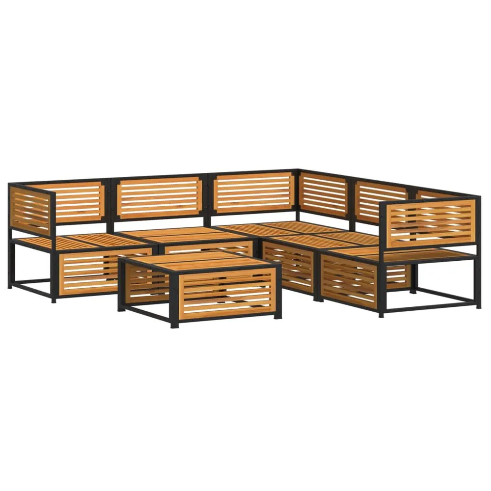6 pcs conjunto de sofás de jardim com almofadões acácia maciç - Compatibilidade Garantida