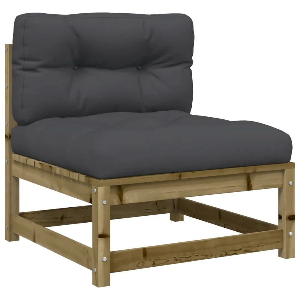 6 pcs conjunto sofás de jardim com almofadões pinho impregnado com 6 Ganchos Incluídos