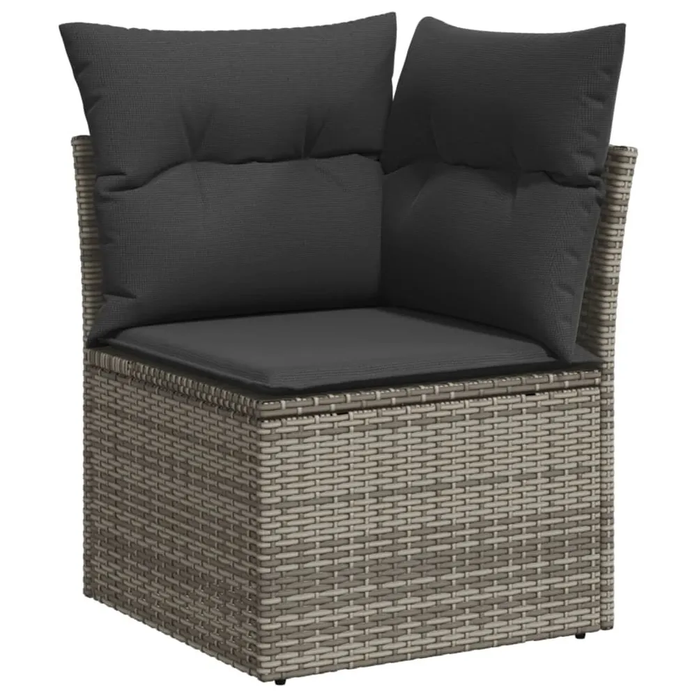 6 pcs conjunto sofás de jardim com almofadões vime cinzento com Fita Autocolante