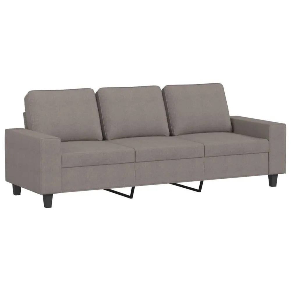 3 pcs conjunto de sofás tecido cinzento-acastanhado com 6 Ganchos Incluídos
