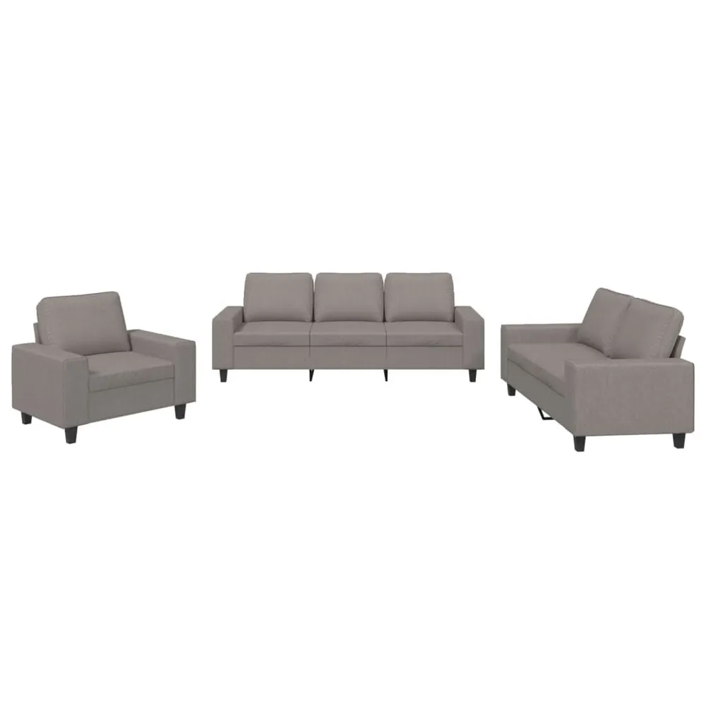 3 pcs conjunto de sofás tecido cinzento-acastanhado para Organização