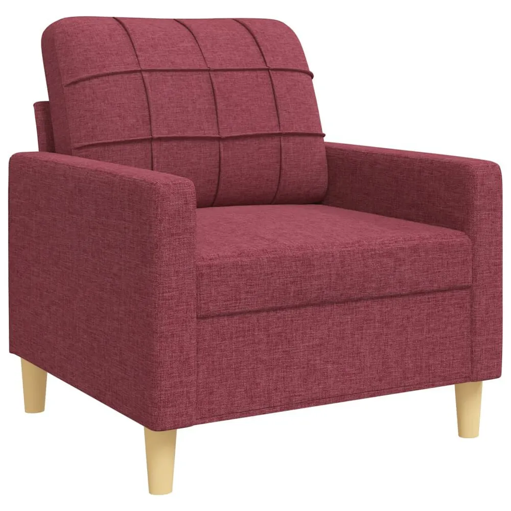3 pcs conjunto de sofás tecido vermelho-tinto - Compatibilidade Garantida