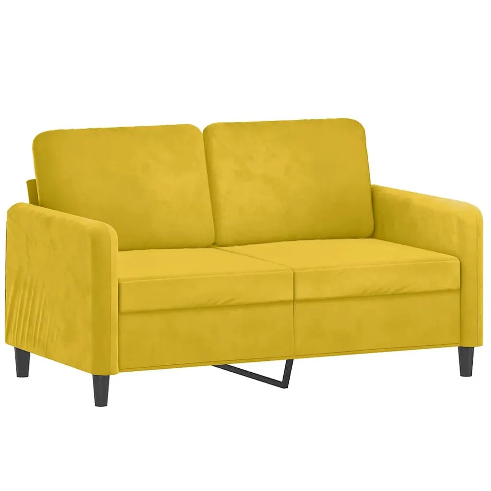 3 pcs conjunto de sofás veludo amarelo com Tecido Resistente