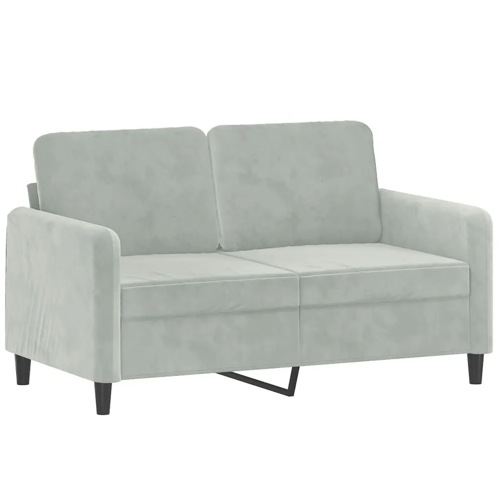 3 pcs conjunto de sofás veludo cinzento-claro | Fácil Limpeza |