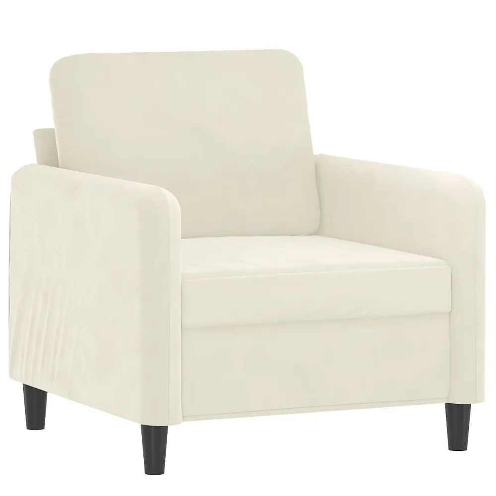 3 pcs conjunto de sofás veludo cor creme com 6 Ganchos Incluídos