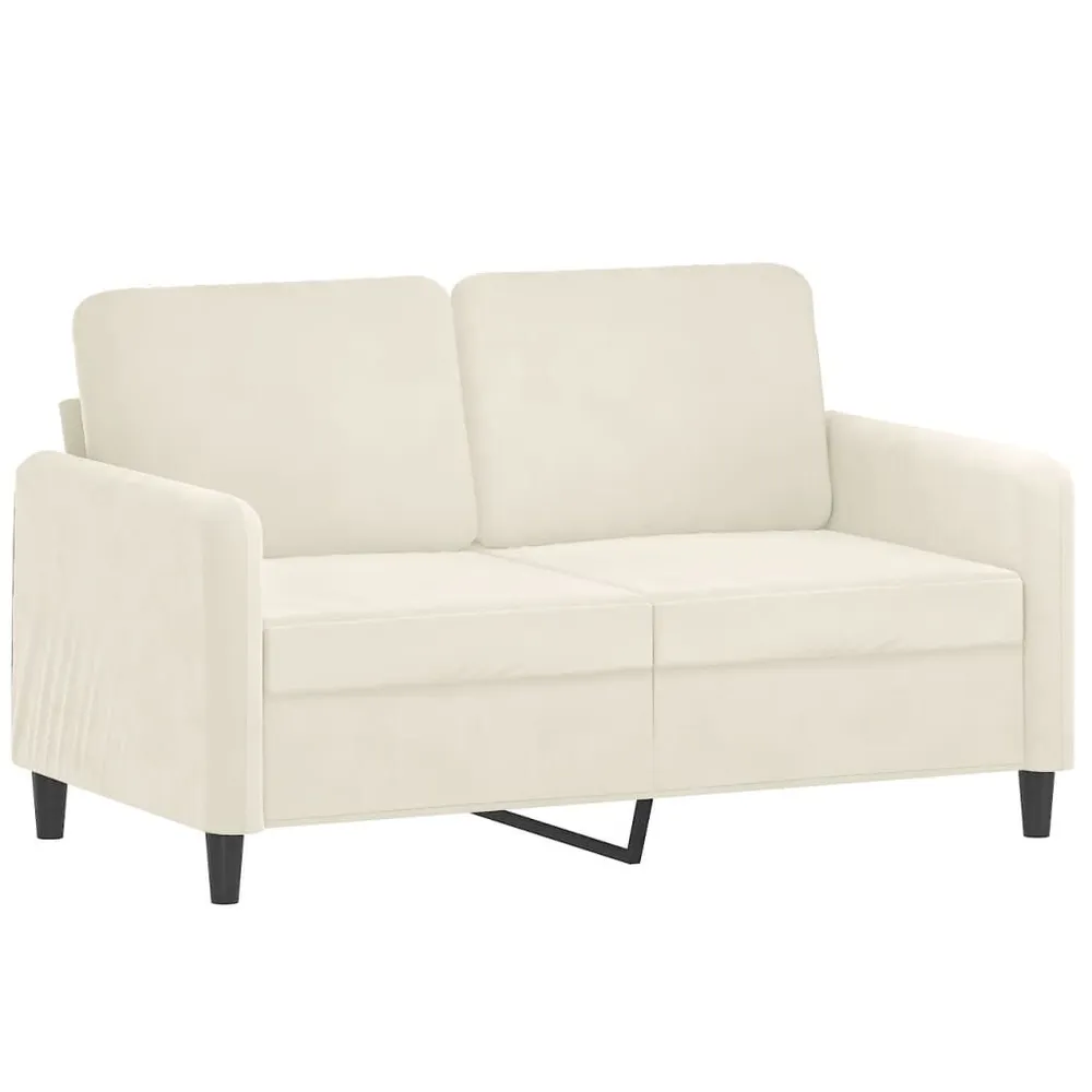 3 pcs conjunto de sofás veludo cor creme com 6 Ganchos Incluídos