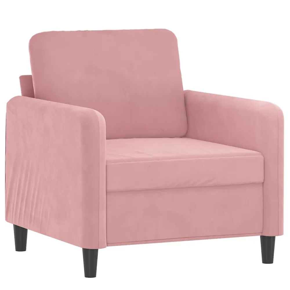 3 pcs conjunto de sofás veludo rosa | Fácil Limpeza |