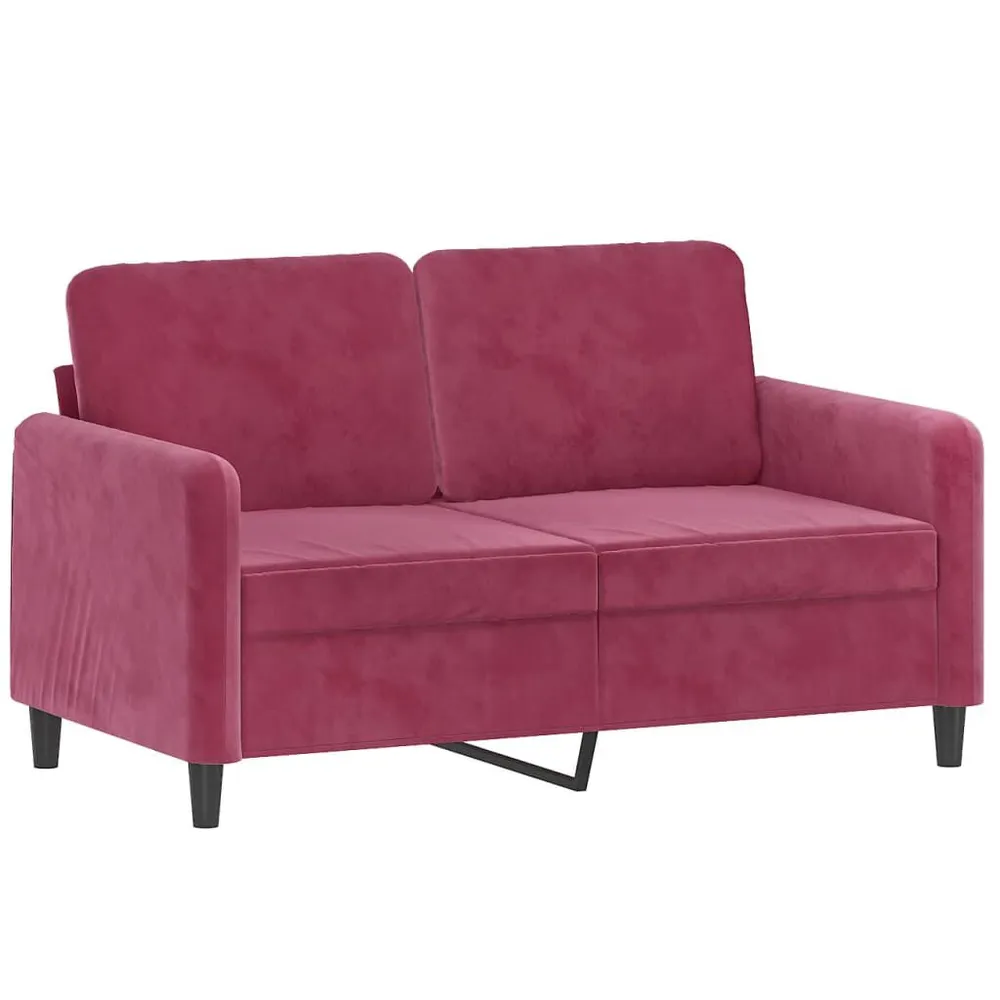 3 pcs conjunto de sofás veludo vermelho-tinto - Compatibilidade Garantida