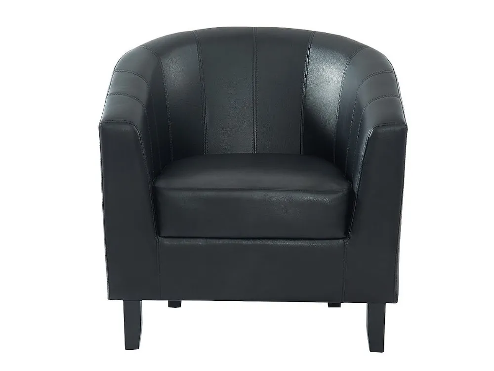Poltrona cabriolet em pele sintética preto pesponto CRISTOBAL II - Compatibilidade Garantida