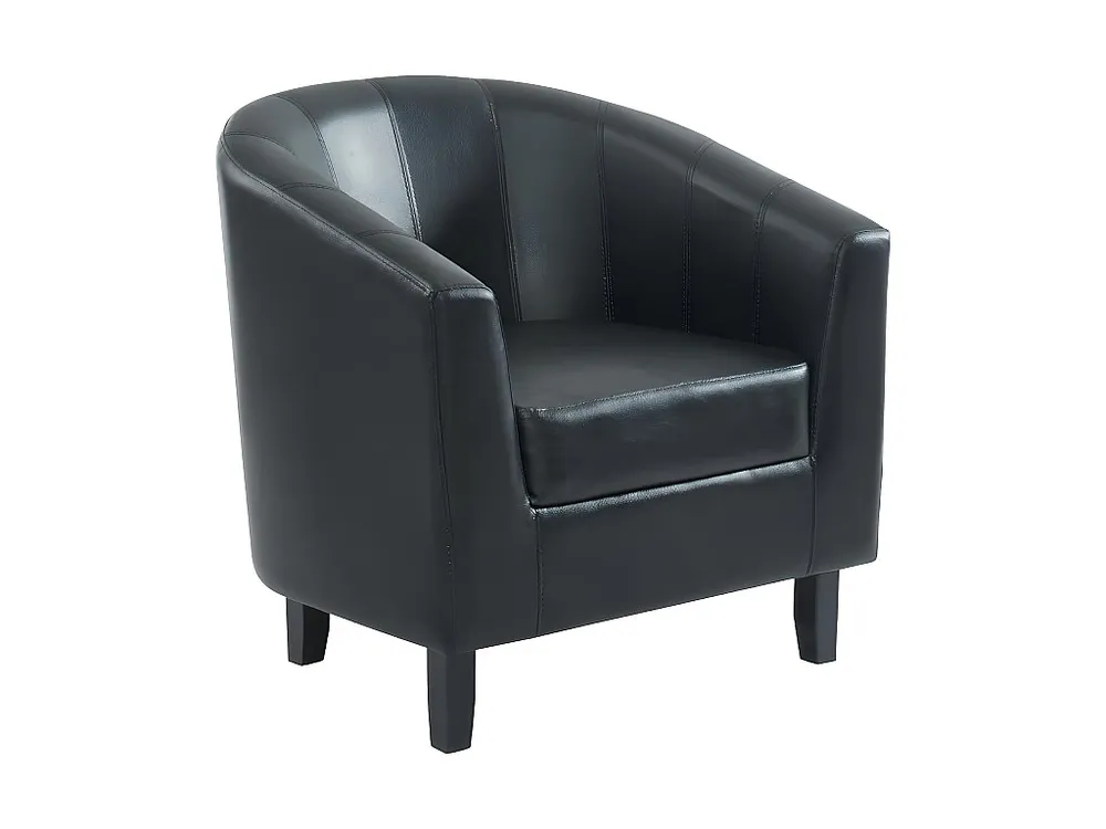Poltrona cabriolet em pele sintética preto pesponto CRISTOBAL II - Compatibilidade Garantida