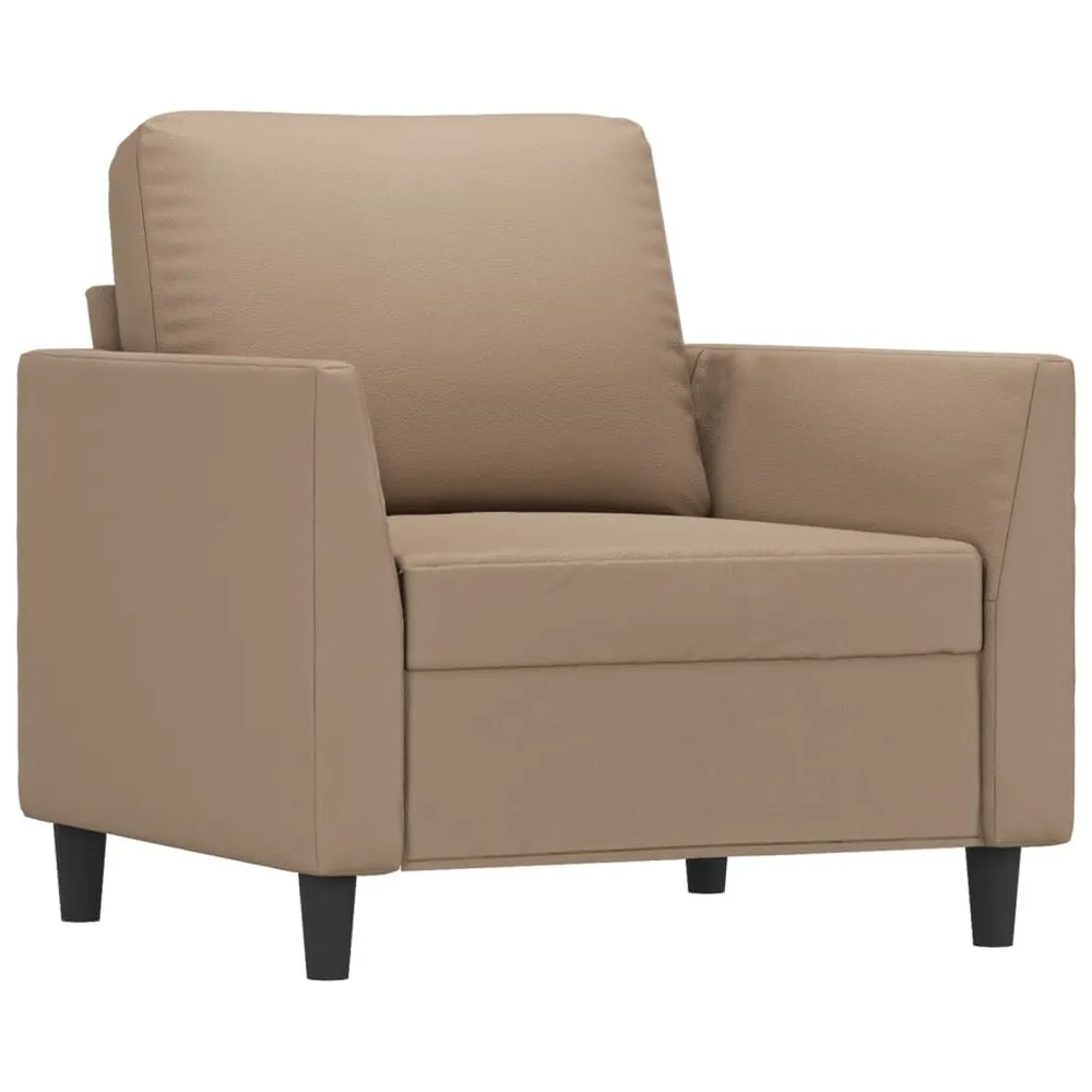 Poltrona com apoio de pés 60 cm couro artificial cappuccino com Dimensões Ajustáveis