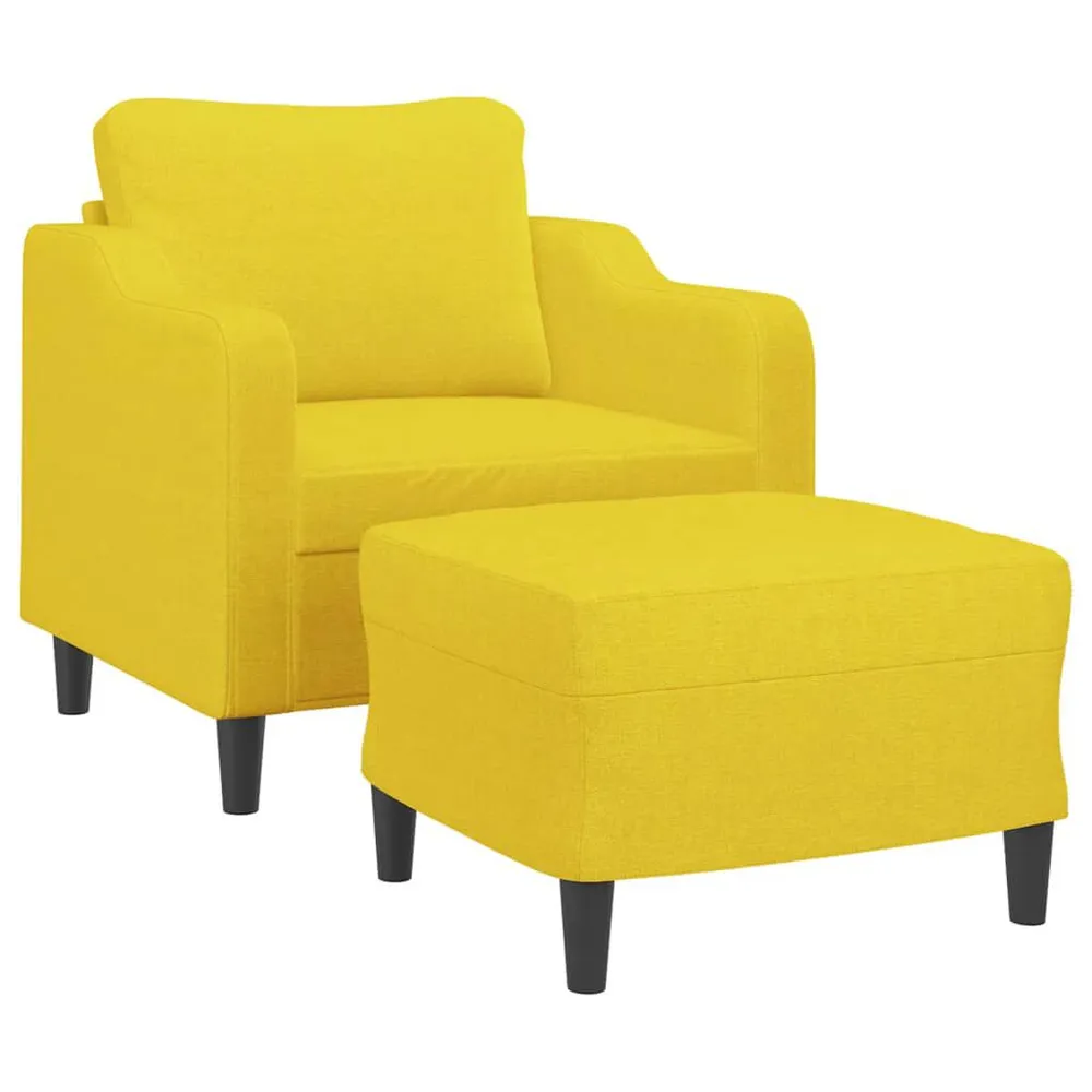 Poltrona com apoio de pés 60 cm tecido amarelo-claro com Fixação Magnética