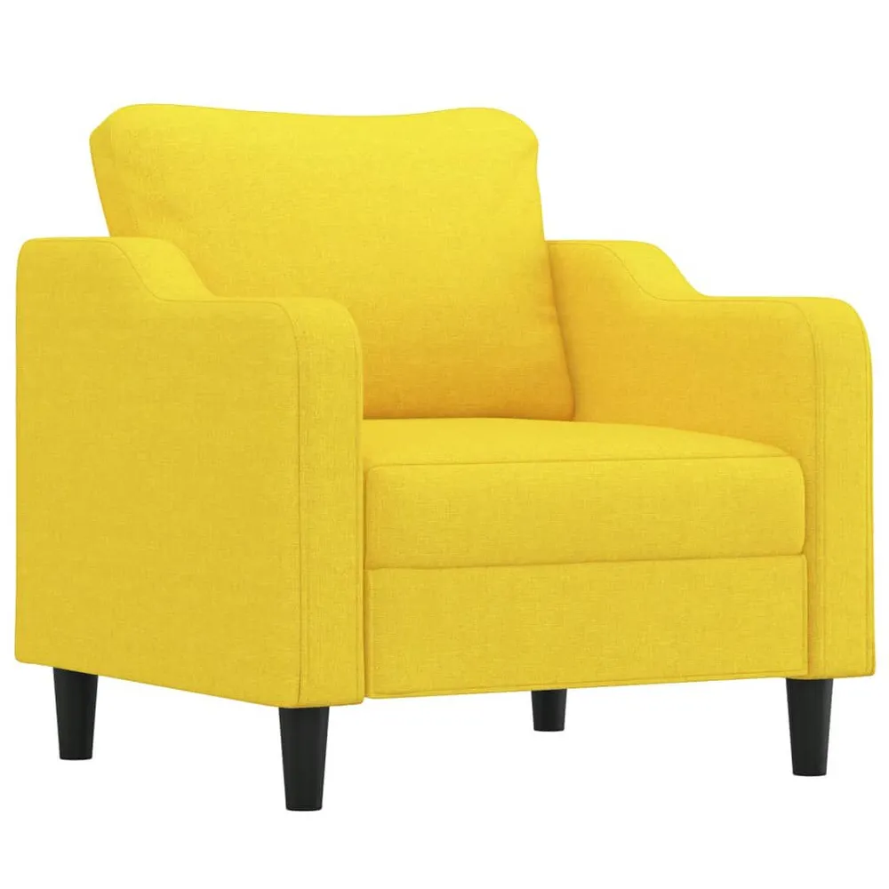 Poltrona com apoio de pés 60 cm tecido amarelo-claro com Fixação Magnética