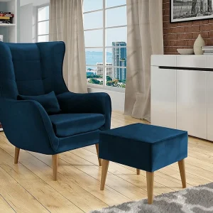 Poltrona Comfivo 206, Azul, Tecido, 106x80x95cm (Kit Completo)