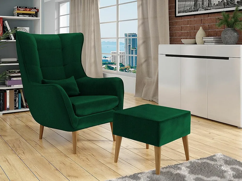 Poltrona Comfivo 206, Verde, Tecido, 106x80x95cm com Dimensões Ajustáveis