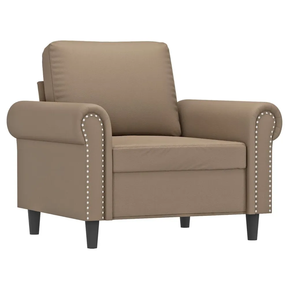 Poltrona 60 cm couro artificial cappuccino com Dimensões Ajustáveis