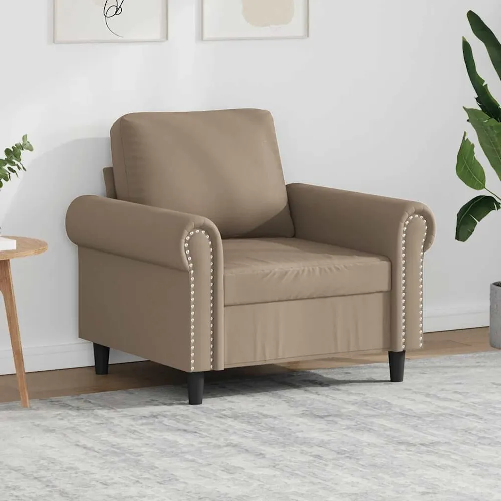 Poltrona 60 cm couro artificial cappuccino com Dimensões Ajustáveis