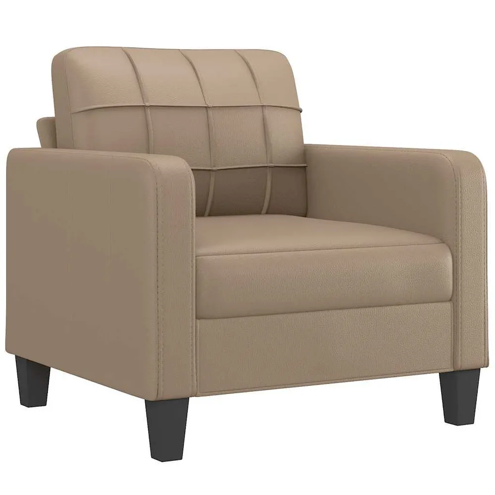 Poltrona 60 cm couro artificial cappuccino com 6 Ganchos Incluídos