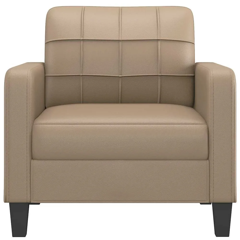 Poltrona 60 cm couro artificial cappuccino com 6 Ganchos Incluídos