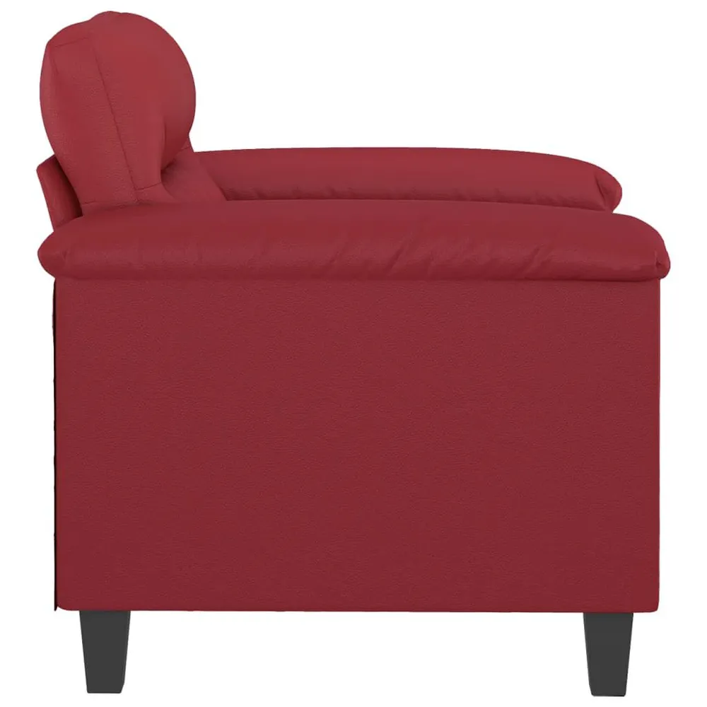 Poltrona 60 cm couro artificial vermelho tinto - Compatibilidade Garantida
