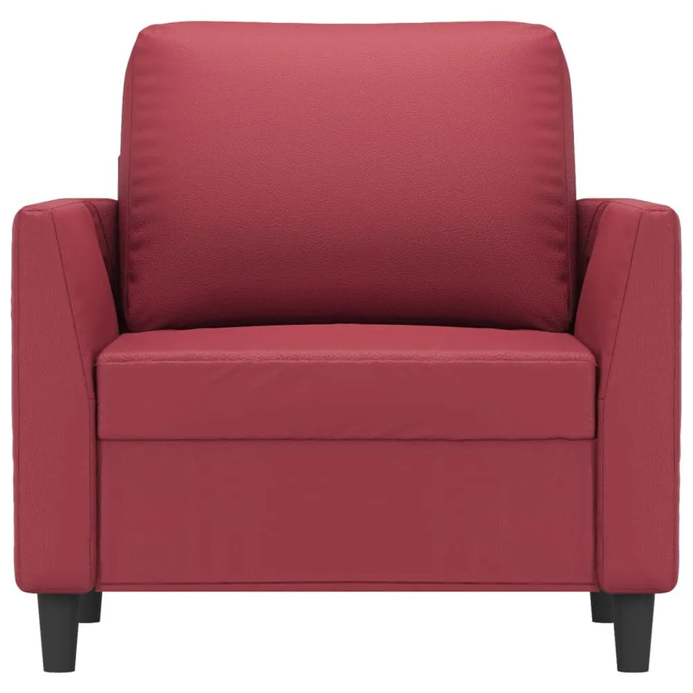 Poltrona 60 cm couro artificial vermelho tinto (Kit Completo)