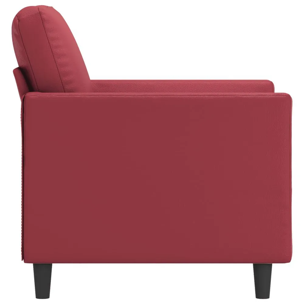 Poltrona 60 cm couro artificial vermelho tinto (Kit Completo)