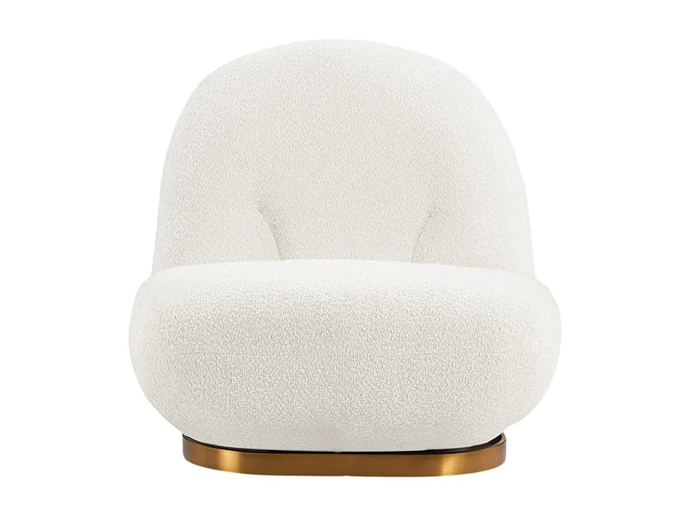 Poltrona giratória design tecido felpudo cor branca LODOSA - Compatibilidade Garantida