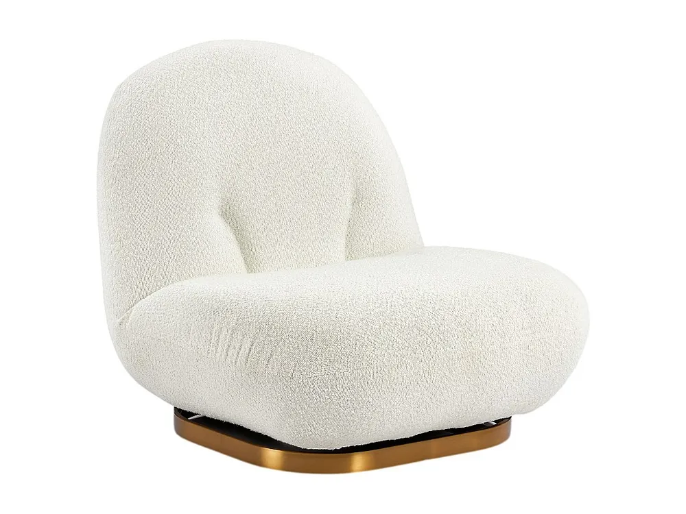 Poltrona giratória design tecido felpudo cor branca LODOSA - Compatibilidade Garantida
