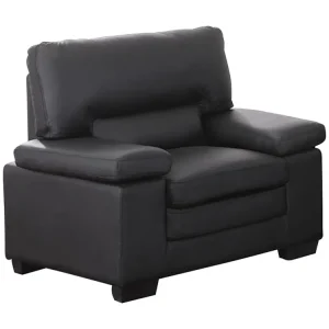 Poltrona em pele de búfalo Preto estilo design - MIMAS | Fácil Limpeza |
