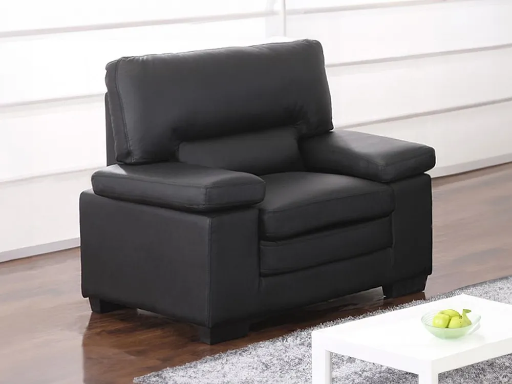 Poltrona em pele de búfalo Preto estilo design - MIMAS | Fácil Limpeza |