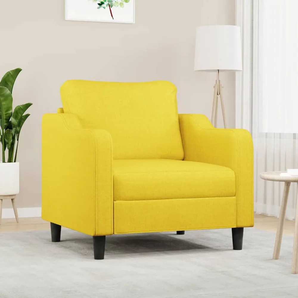 Poltrona 60 cm tecido amarelo-claro (Kit Completo)