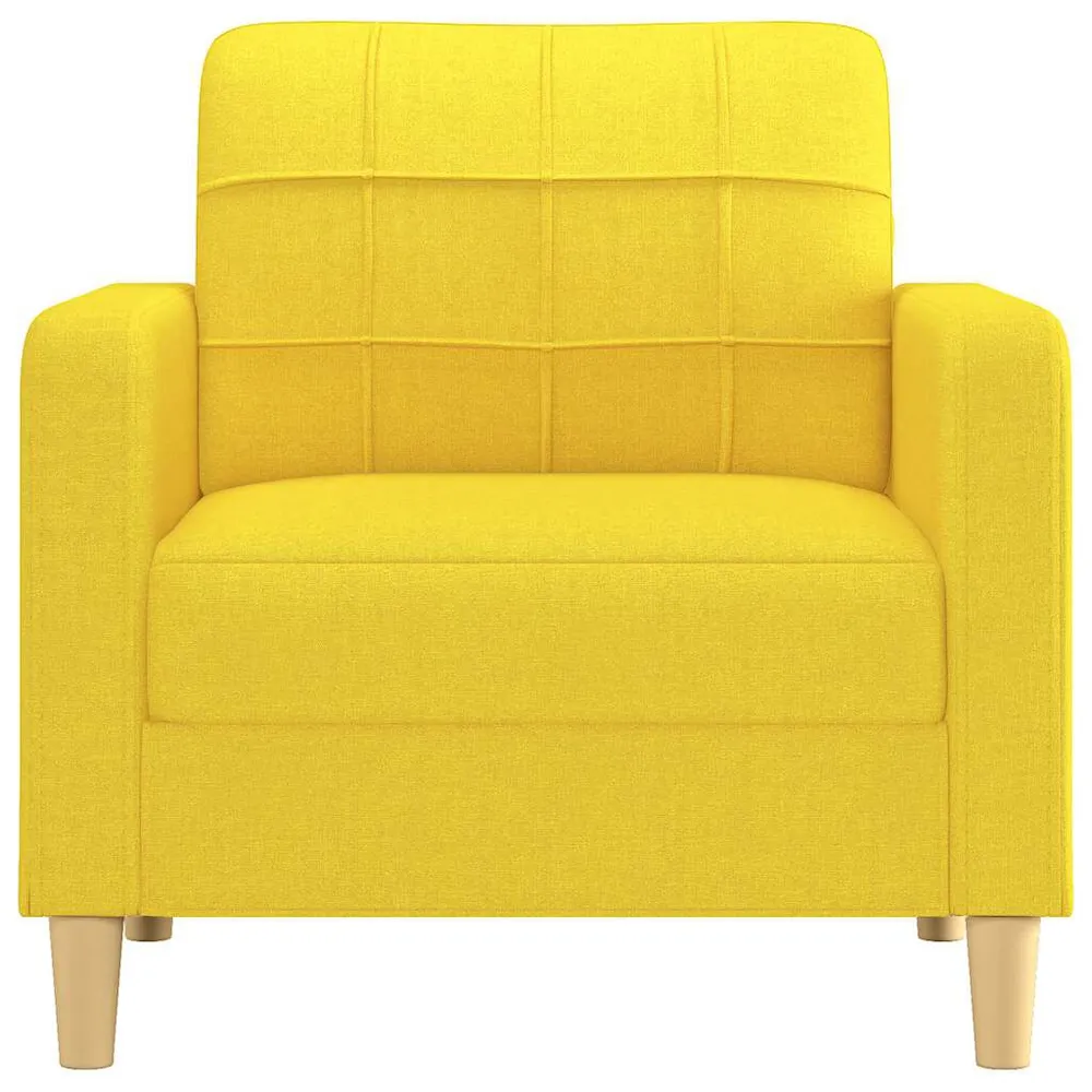 Poltrona 60 cm tecido amarelo-claro em Madeira Compensada