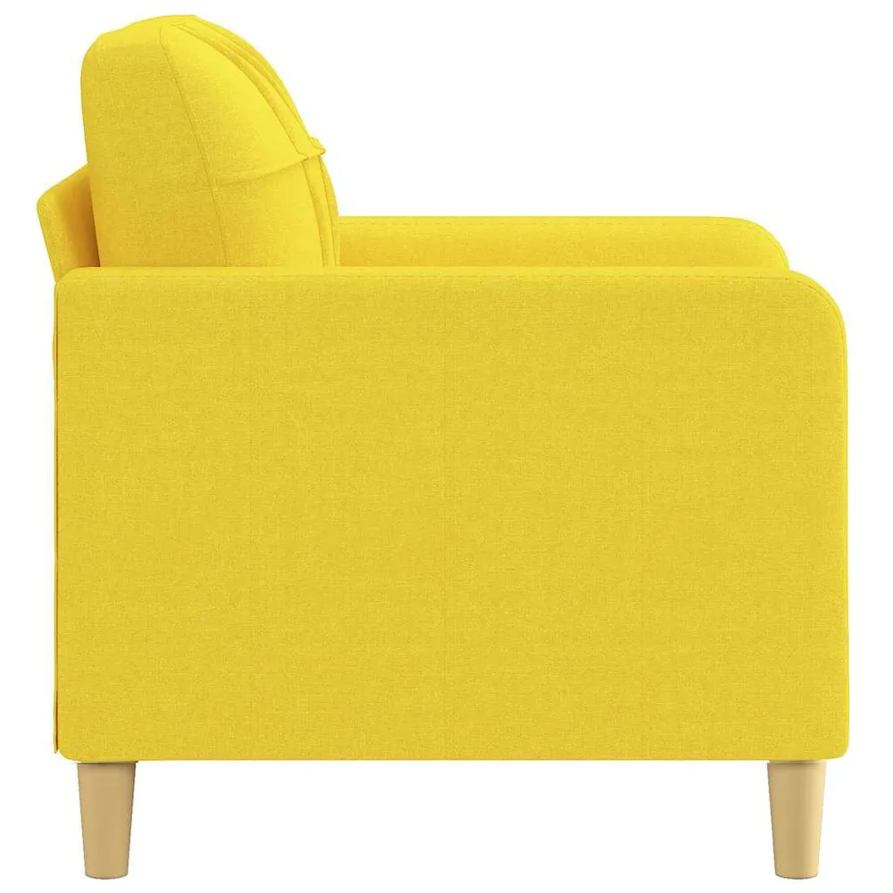 Poltrona 60 cm tecido amarelo-claro em Madeira Compensada