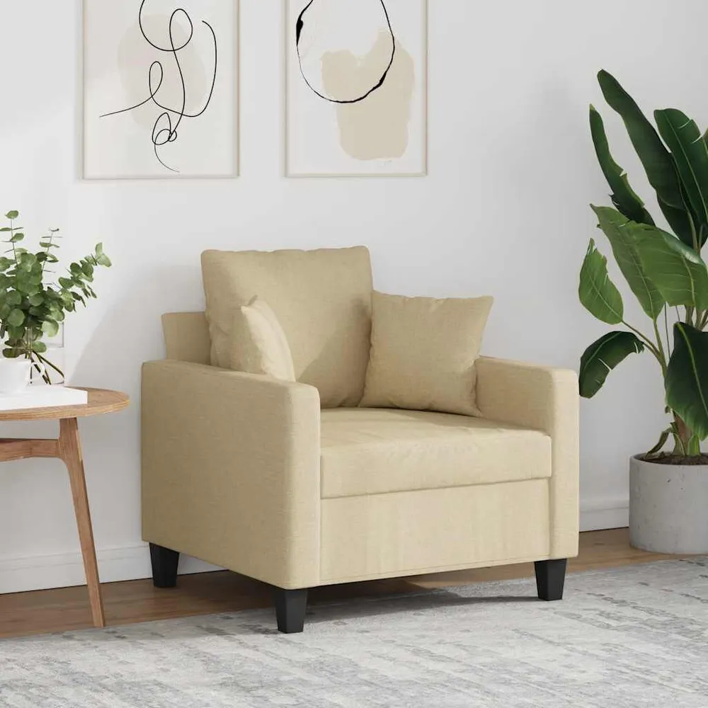 Poltrona 60 cm tecido cor creme | Fácil Limpeza |