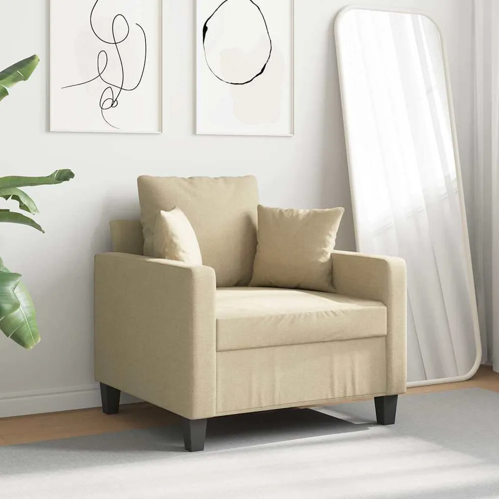 Poltrona 60 cm tecido cor creme | Fácil Limpeza |